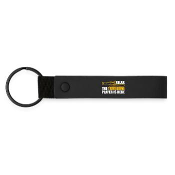 Relax Trombone Trombone Player Trombonist - Matte Pu Keyring - black - Front