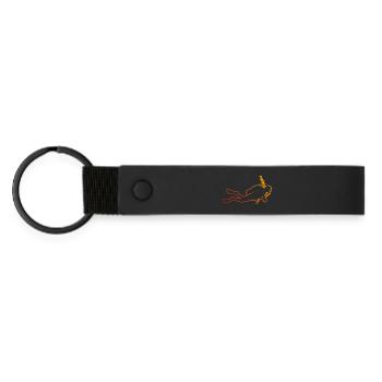 Motif de plongée amusant - Porte-clés en PU mat - noir - Devant