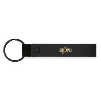 Anniversaire - Porte-clés en PU mat - noir - Devant