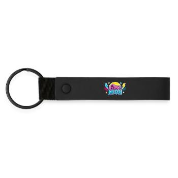 Stay Neon Retro Burst - Matte PU Schlüsselanhänger - Schwarz - Vorne