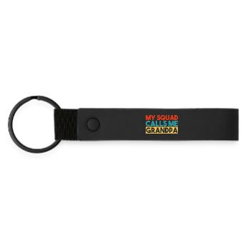 Mon escouade m’appelle Grand-père Slogan rétro coloré - Porte-clés en PU mat - noir - Devant