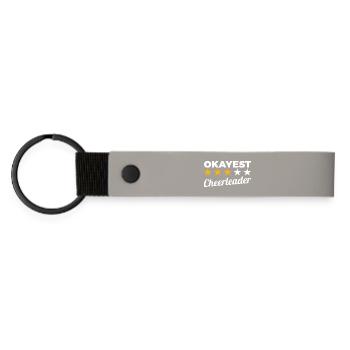 Okayest Cheerleader - Matte Pu Keyring - light grey - Front