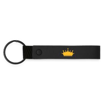 couronne - Porte-clés en PU mat - noir - Devant