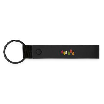 gummy bear - Matte Pu Keyring - black - Front