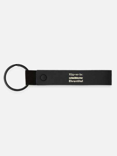 Käpsele - Matte PU Schlüsselanhänger - Schwarz