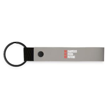 Sustainable agriculture illustration - Matte Pu Keyring - light grey - Front