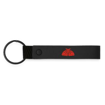 Rote Motte - Matte PU Schlüsselanhänger - Schwarz - Vorne