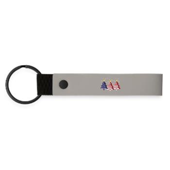 Arbres de Noël Amérique Drapeau des États-Unis - Porte-clés en PU mat - gris clair - Devant