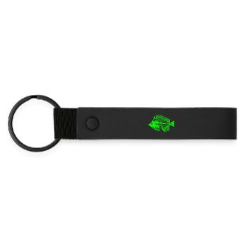 Conception de squelette de poisson brillant - Porte-clés en PU mat - noir - Devant