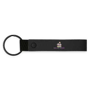 Reading and cats. Perfect life - Matte Pu Keyring - black - Front