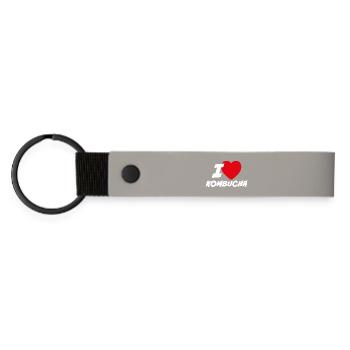 I love kombucha - Matte Pu Keyring - light grey - Front
