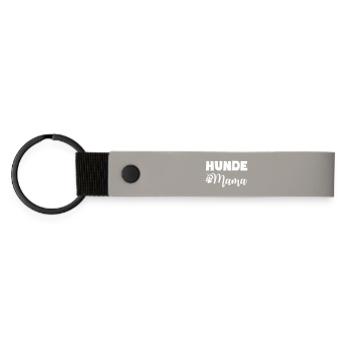 Dog Lover Mom Motif - Matte Pu Keyring - light grey - Front