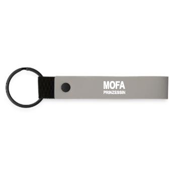Mofa - Matte PU Schlüsselanhänger - Hellgrau - Vorne