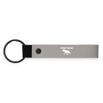 stay wild - Matte Pu Keyring - light grey - Front