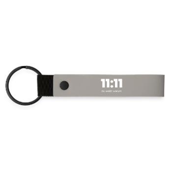 11:11 Du weißt warum – Mystisches Minimal Shirt - Matte PU Schlüsselanhänger - Hellgrau - Vorne