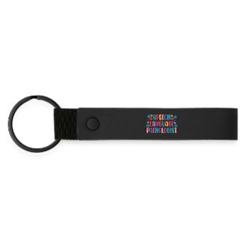 Speech Language Pathologist SLP - Matte Pu Keyring - black - Front