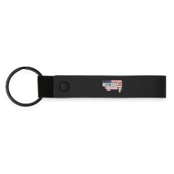 Souvenir de carte des États-Unis du Montana, États-Unis - Porte-clés en PU mat - noir - Devant