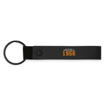 Original 70 Year Anniversary 1956 Party Gift - Matte Pu Keyring - black - Front