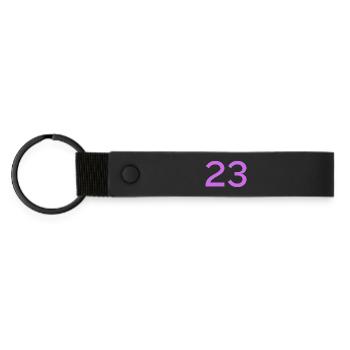 23 - Matte Pu Keyring - black - Front