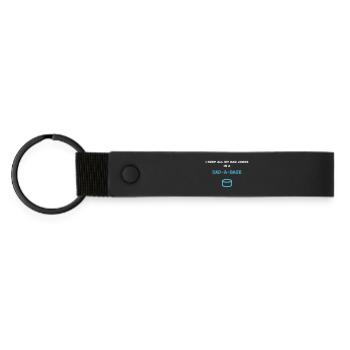 Funny Dad Joke - I Keep All My Dad Jokes In A Dad- - Matte Pu Keyring - black - Front