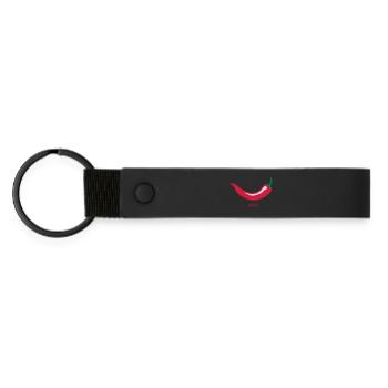 Red Chili - Vegan (VGN) - Matte Pu Keyring - black - Front