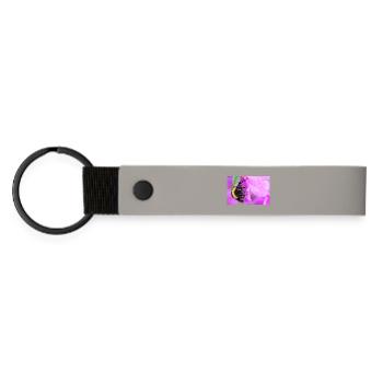 Abeille sur la violette - Porte-clés en PU mat - gris clair - Devant