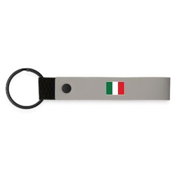 Italy Flag - Matte Pu Keyring - light grey - Front