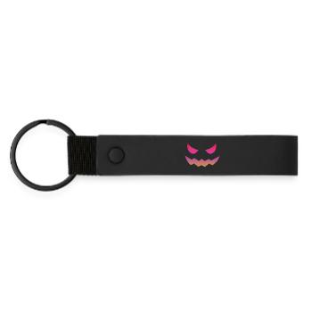 Halloween Pumpkin Design Face Disguises - Matte Pu Keyring - black - Front