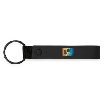 Contrabass Vintage Instrument Musician Gift - Matte Pu Keyring - black - Front