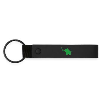 Vert éléphant - Porte-clés en PU mat - noir - Devant