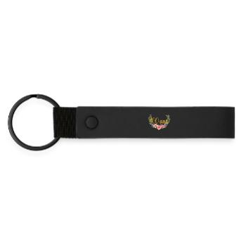 Anniversaire fleurs 100 ans - Porte-clés en PU mat - noir - Devant