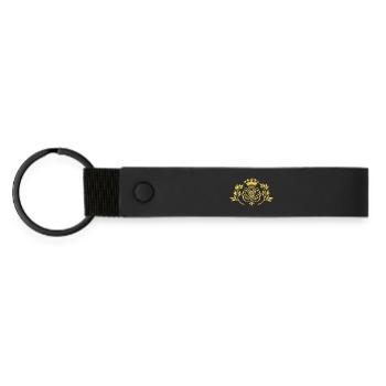 Bach Siegel / Monogramm / Wappen / Insignien, gold - Matte PU Schlüsselanhänger - Schwarz - Vorne