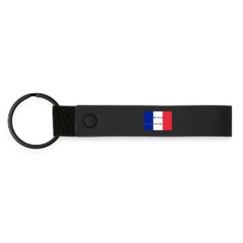 J'adore mon pays - Porte-clés en PU mat - noir - Devant