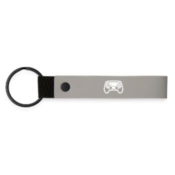 Video Game Controller Drawing - Matte Pu Keyring - light grey - Front