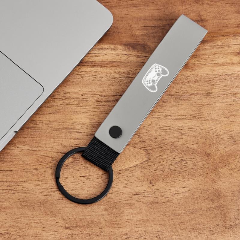 Video Game Controller Drawing Matte Pu Keyring