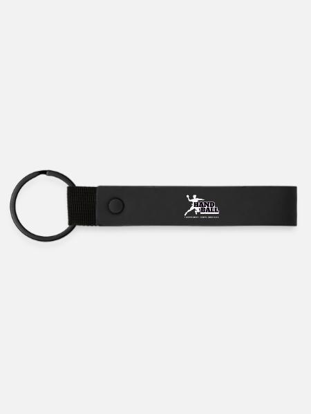 Handball Kraft und Tempo - Matte PU Schlüsselanhänger - Schwarz