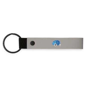 Caravan Caravan Jeans Camper Fabric Retro Vintage - Matte Pu Keyring - light grey - Front