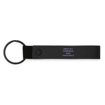 Difficult Women Expensive Clever Mouth - Matte Pu Keyring - black - Front
