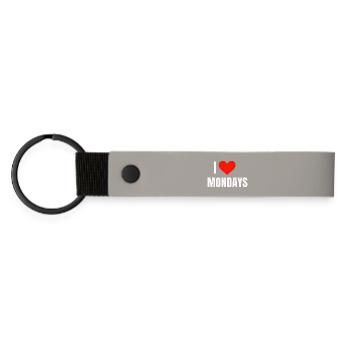 I ❤️ Mondays  - Matte Pu Keyring - light grey - Front