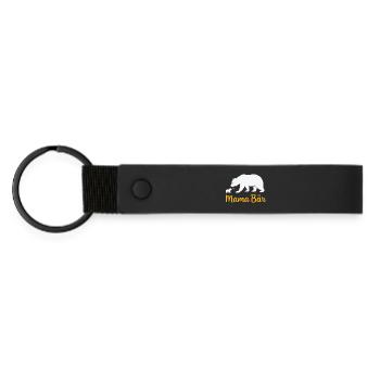 Future Mom MAMA BEAR Retro Funny - Matte Pu Keyring - black - Front