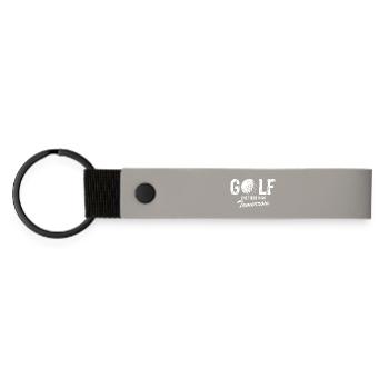 Golf Like There Is No Tomorrow Quote - Matte Pu Keyring - light grey - Front