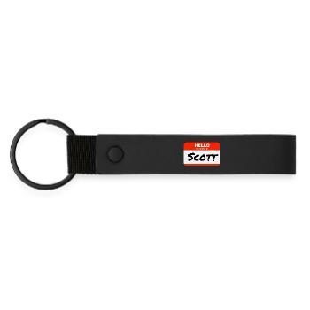 Bonjour, je m’appelle Scott, étiquette Étiquette - Porte-clés en PU mat - noir - Devant