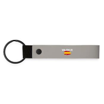 Valencia, Spain - Matte Pu Keyring - light grey - Front