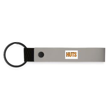 Huts Bold Orange Typography - Matte Pu Keyring - light grey - Front