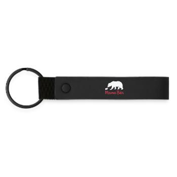 Future Mom MAMA BEAR Retro Funny - Matte Pu Keyring - black - Front
