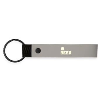 Amateurs de bière - Porte-clés en PU mat - gris clair - Devant