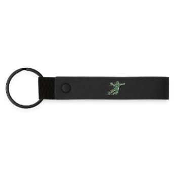 Handball Player Heartbeat ECG Handball Sports Gift - Matte Pu Keyring - black - Front