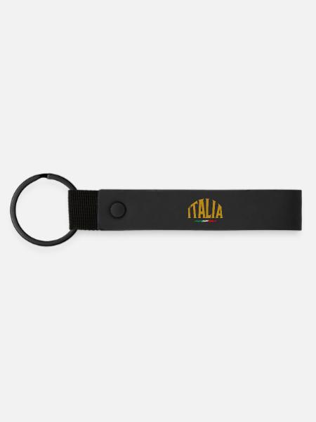 Italia - Matte PU Schlüsselanhänger - Schwarz