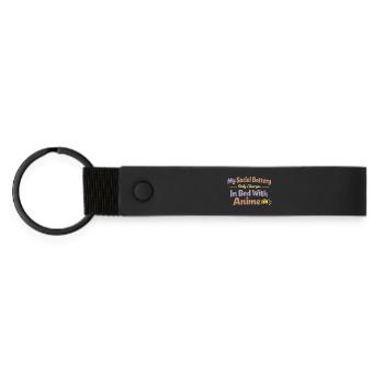 Anime-hausmensch Cuddly Weeb - Matte Pu Keyring - black - Front