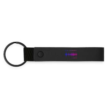 Podcast Music History - Matte Pu Keyring - black - Front